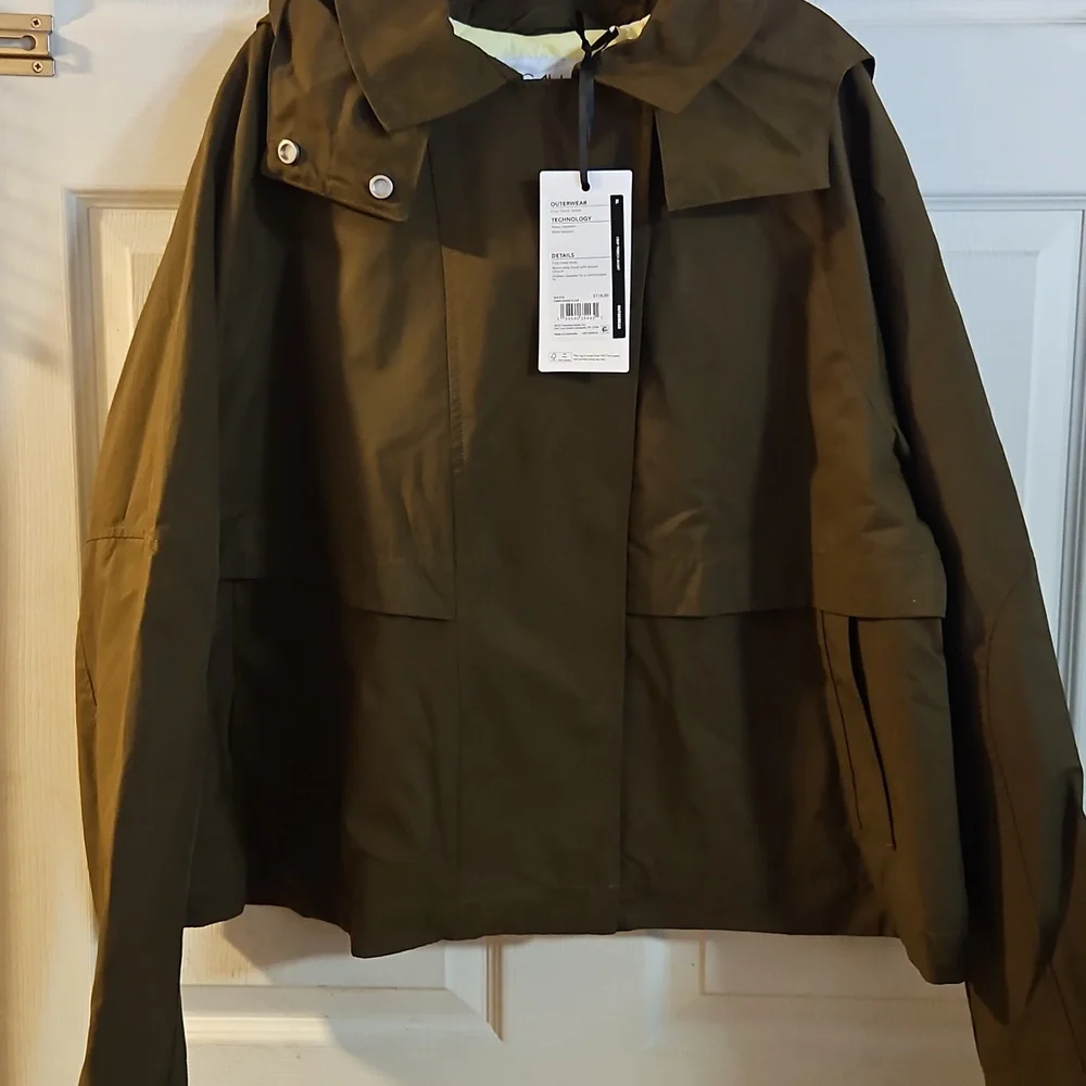 CALIA Women’s Crop Trench Jacket:  DARK KHAKI OLIVE: NEW WITH TAGS: SIZE XL